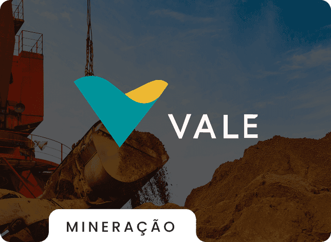 imagem de um campo de mineração com a logo da Vale na frente